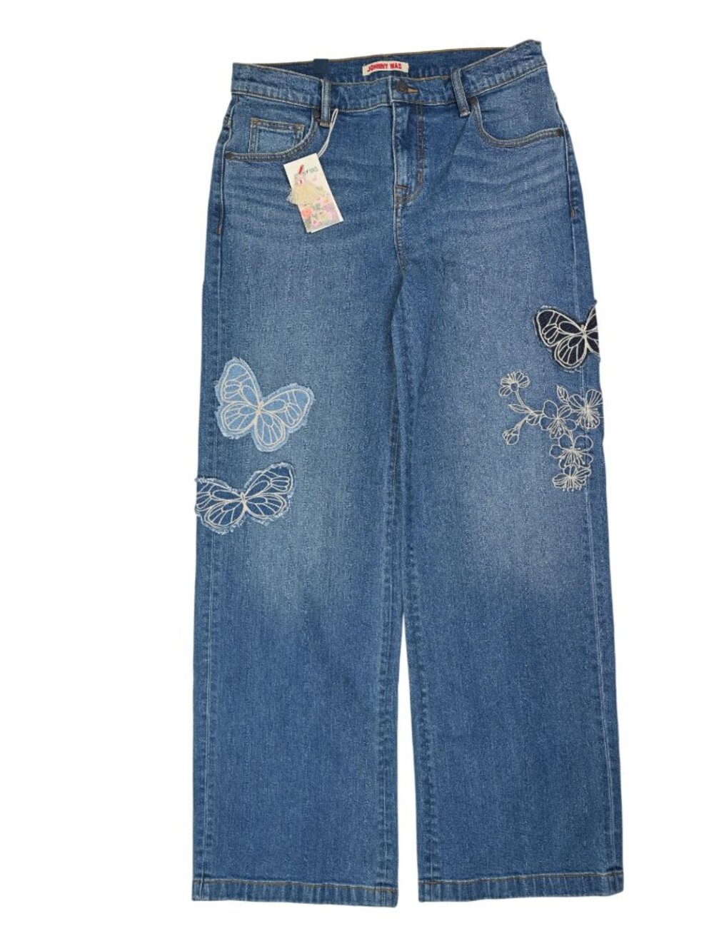 Johnny Was The Straight Wide Leg Jean in Mariposa Garden